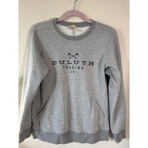 Duluth Trading Co Gray Crewneck Sweatshirt Pullover Pockets Size‎ S